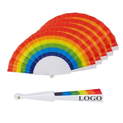 Plastic Rainbow Folding Fan