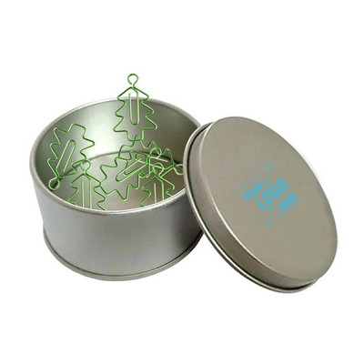 Christmas Tree Paper Clips w/Tin Box