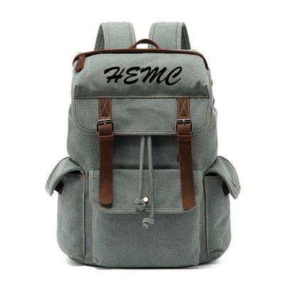 School Backpack Vintage Canvas Laptop Drawstring Backpacks