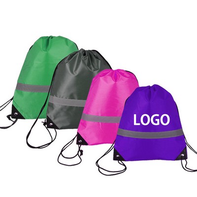 Reflective Safety Drawstring Backpack