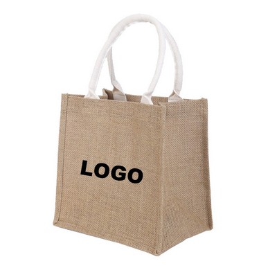 Silkscreen Burlap Tote Bag