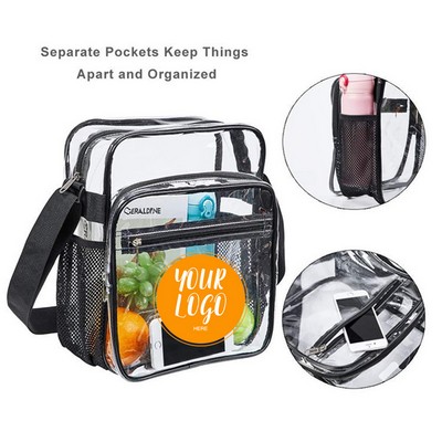 PVC Transparent Horizontal Crossbody Bag Travel Portable Shoulder Bag