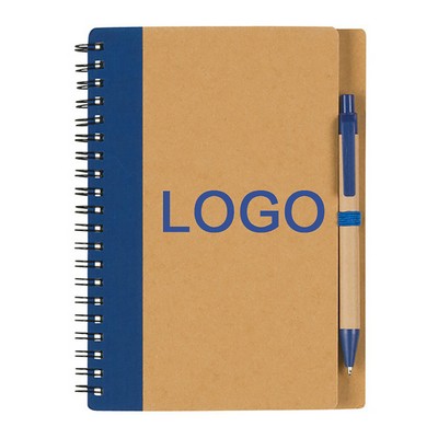 Printed Eco-Inspired Spiral Notebook and Pens