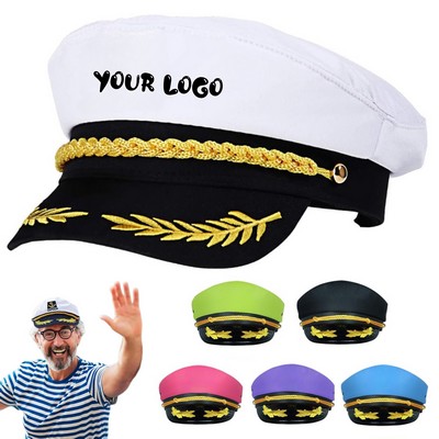 Captain Yacht Cap Costume Hat Sailor Marine Admiral Headwear