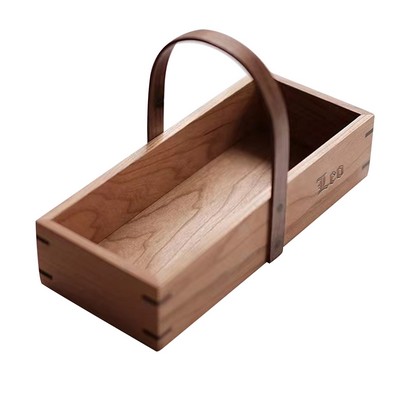 Household Retro Wooden Portable Storage Box