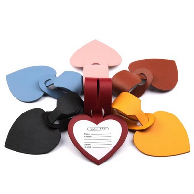 Leather Heart Luggage Tag