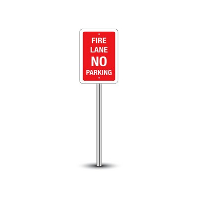 Reflective No Parking Fire Lane Signs (1ft x 1ft) SQFT