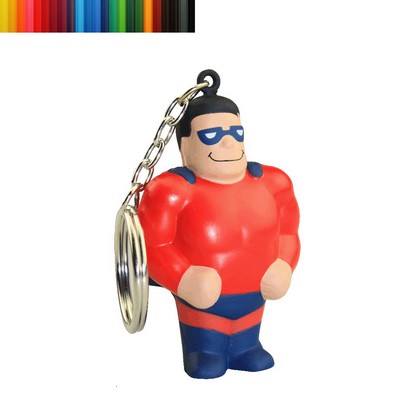 Foam Superhero Shaped Stress Reliever with Keychain