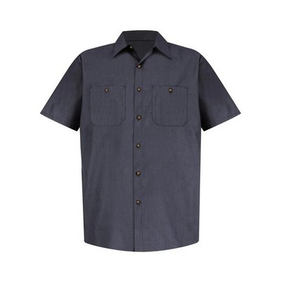 Red Kap® Industrial Short Sleeve Microcheck Work Shirt