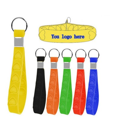 Pop Fidget Silicone Bracelet Keychain