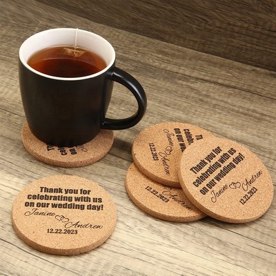 Laser-Etched Natural Wood Coaster