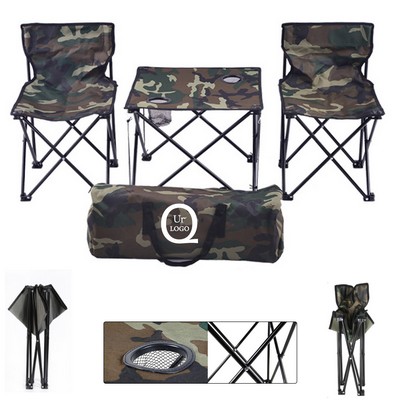 Camouflage Folding Table And Chair Set