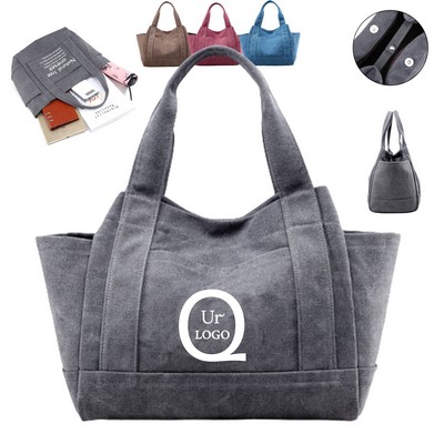 Metal Snap-Fastener Canvas Tote Boat Bag