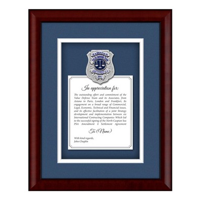 Custom Framed police / fire / ems / military badge with certificate