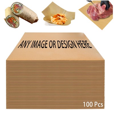 Customizable Food-Grade Paper Sheets - 100 Pack