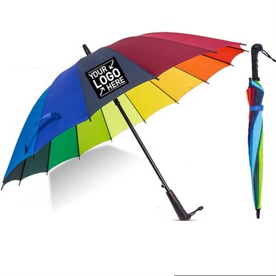 16 Panel Auto Open Rainbow Umbrella