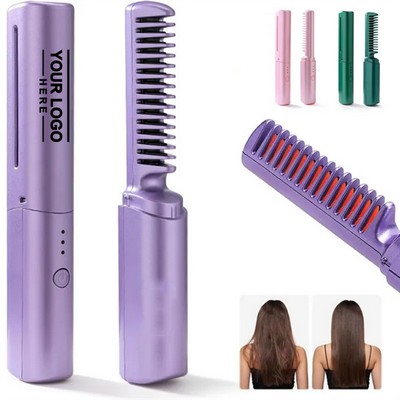 Rechargeable Mini Hair Straightener and Styling Comb