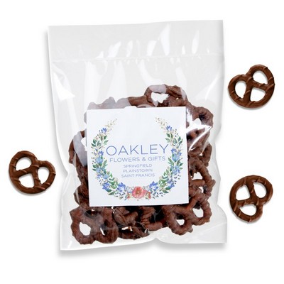 2.5 oz. Chocolate Pretzels in Clear Bag