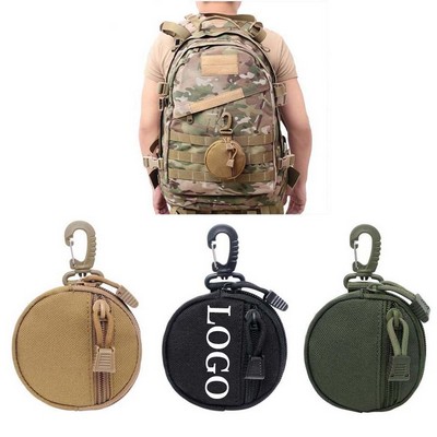 Tactical Coin Purse with Zipper and Carabiner