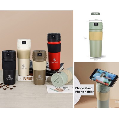 13Oz/400ml Smart LED Water Bottle Vacuum Insulated Bottle Thermal Cup W/ Digital Temperature Display