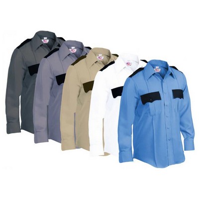 First Class Two Tone Long Sleeve Uniform Shirt