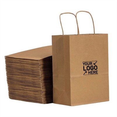 Custom Small Brown Kraft Gift Bags with Handles