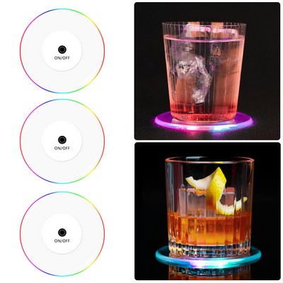 Acrylic Non-Slip Waterproof Transparent LED Cocktail Coaster