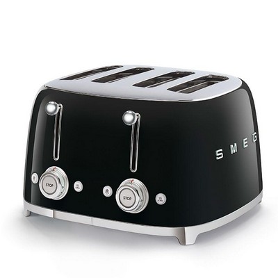 Smeg 50S Retro-Style 4 Slice Slot Toaster Black