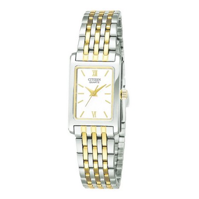 Citizen Watch Ladies' Quartz Two Tone Stainless Steel Bracelet Watch w/White Dial