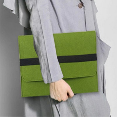 Felt Fabric Strap Large Size Laptop Sleeve