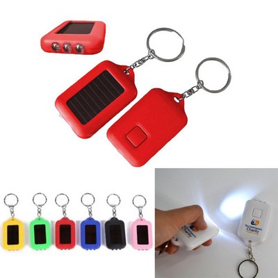 Mini Solar Power Rechargeable Keychain Flashlight