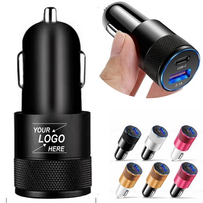 38W USB-C Car Charger with Power Delivery and Quick Charge 3.0