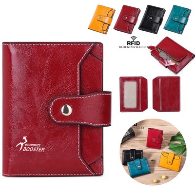 Women Leather Wallet RFID Blocking