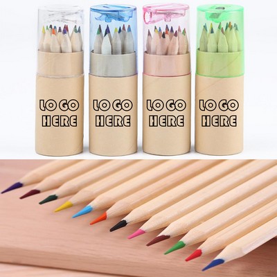 12-Color Wood Colored Pencils With Built-In Sharpener