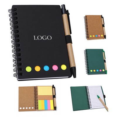 Coil Notepad With Pen And Sticky Notes