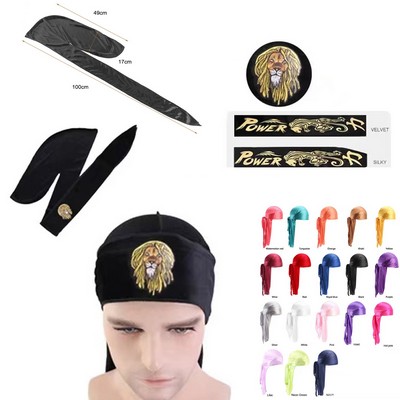 Long-Tail Head Wraps Silky Durag for Men