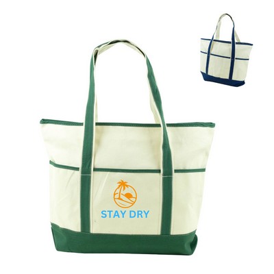 Deluxe Zipper Cotton Boat Tote