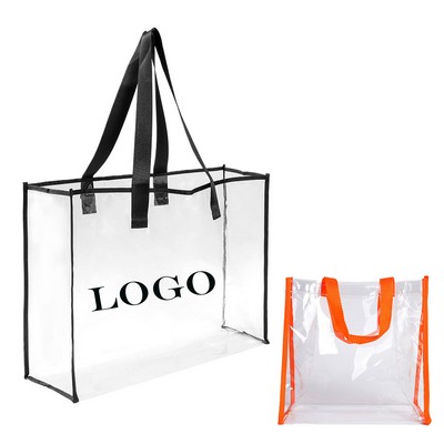 Clear PVC Stadium Tote Bag For Work Beach