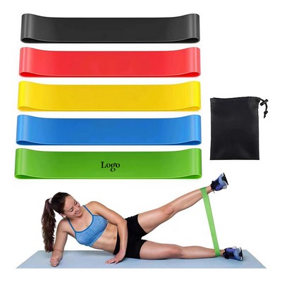 5 In 1 Exercise Loop Latex Elastic Resistance Band Set