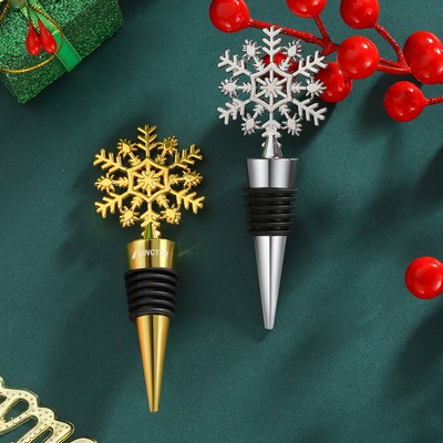 Reusable Metal Snow flake Wine Stopper Bottle Stopper