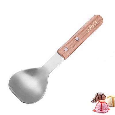 Stainless Steel Wooden Handle Ice Cream Scoop