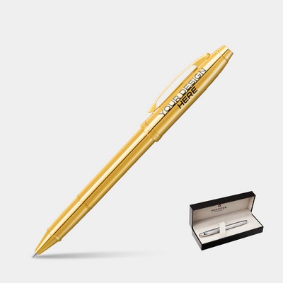 SHEAFFER® 100 9372 Glossy PVD Gold Trim Executive Rollerball Pen w/ Gift Box