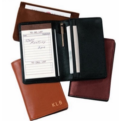 Leather Deluxe Note Jotter Organizer (4 5/8"x3"x3/4")