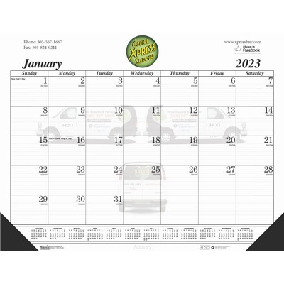 Gummed Desk Pad Calendar w/2-Leatherette Corners (18 1/2"x13")