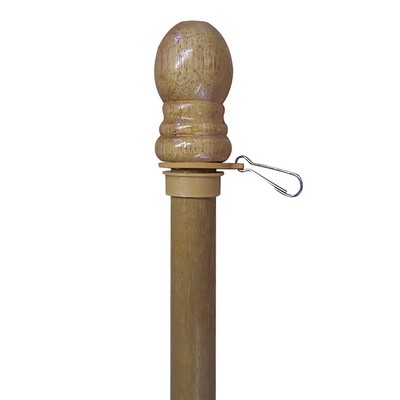 5' x 1" Natural Wood 1-Piece Pole