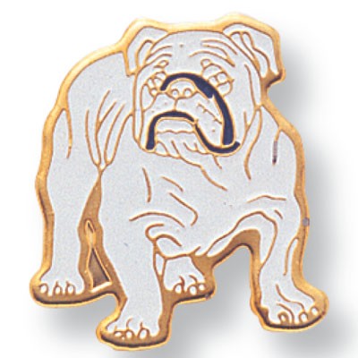 Etched Enameled Mascot Bulldog Pin