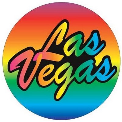 Las Vegas (Stacked) Round Badge w/ Bar Pin (2 1/2" Diameter)