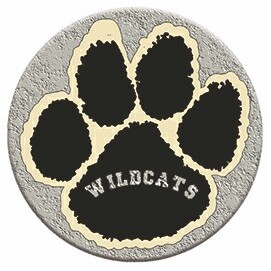 Paw Print Round Metal Photo Magnet (2 1/2" Diameter)