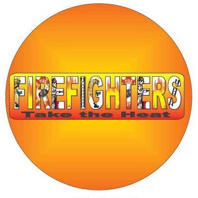 Fireman Slogan Round Badge w/ Bar Pin