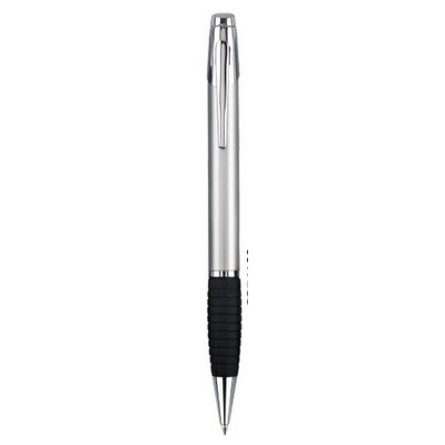 Lacquer Coated Barrel Twist Action Ballpoint Pen w/ Comfort Rubber Grip